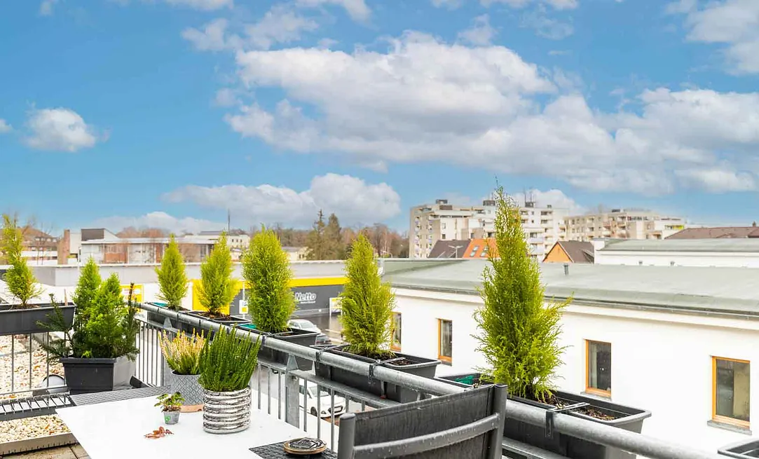Blick vom Balkon
